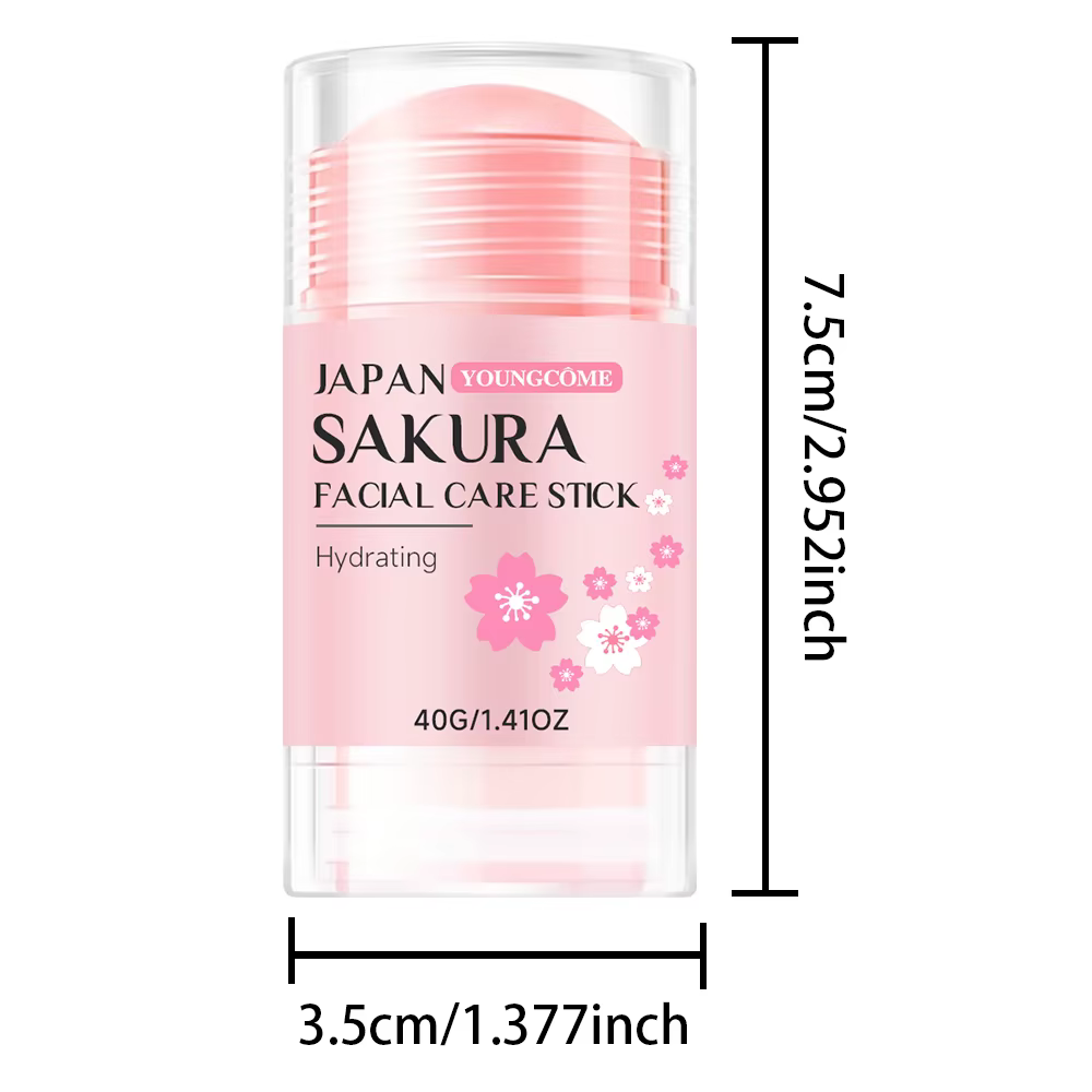 Stick de soin du visage Sakura, crème hydratante pour le visage, hydratation profonde, convient aux 
