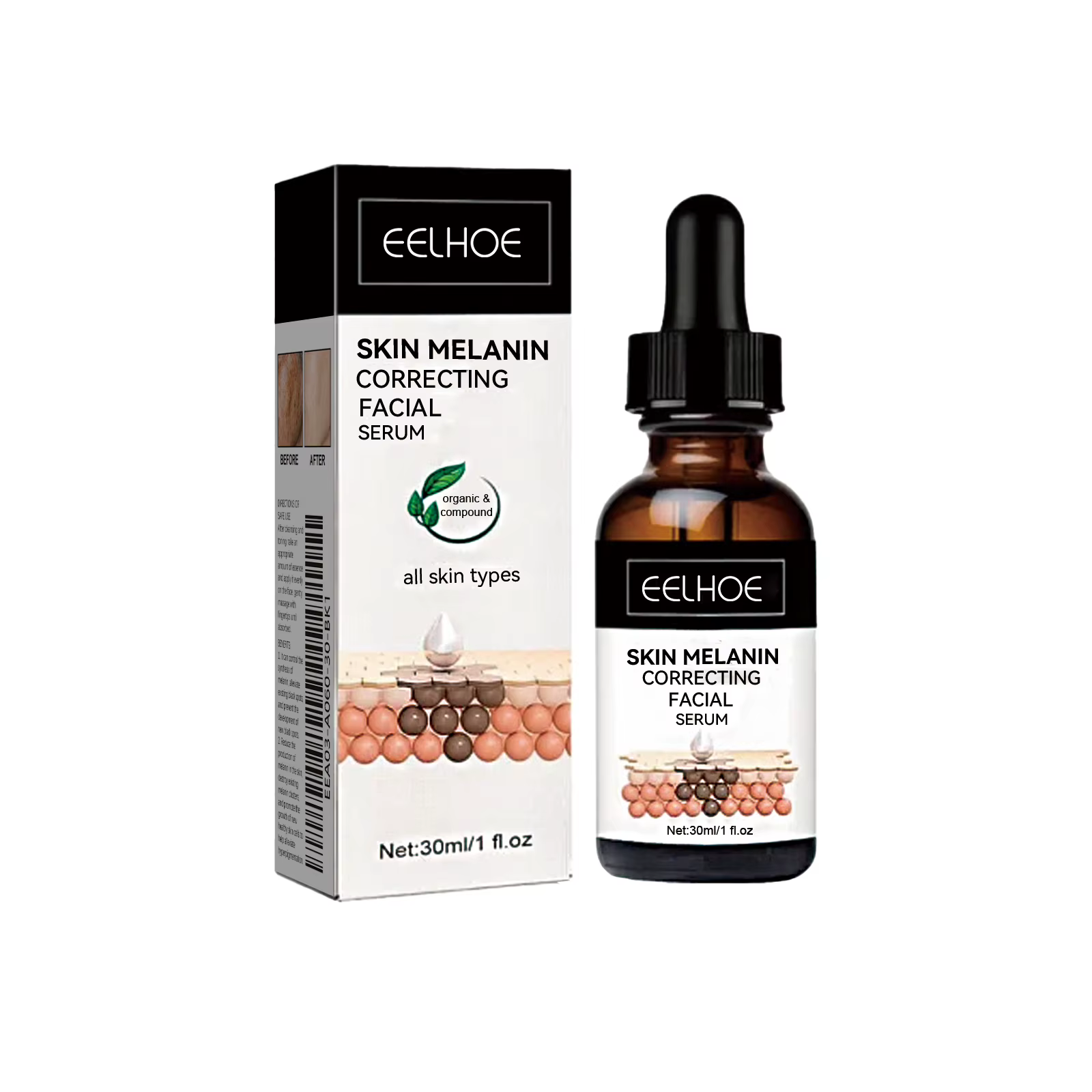Sérum correcteur de mélanine pour le visage, estompe les taches foncées, Anti-taches de rousseur, pi