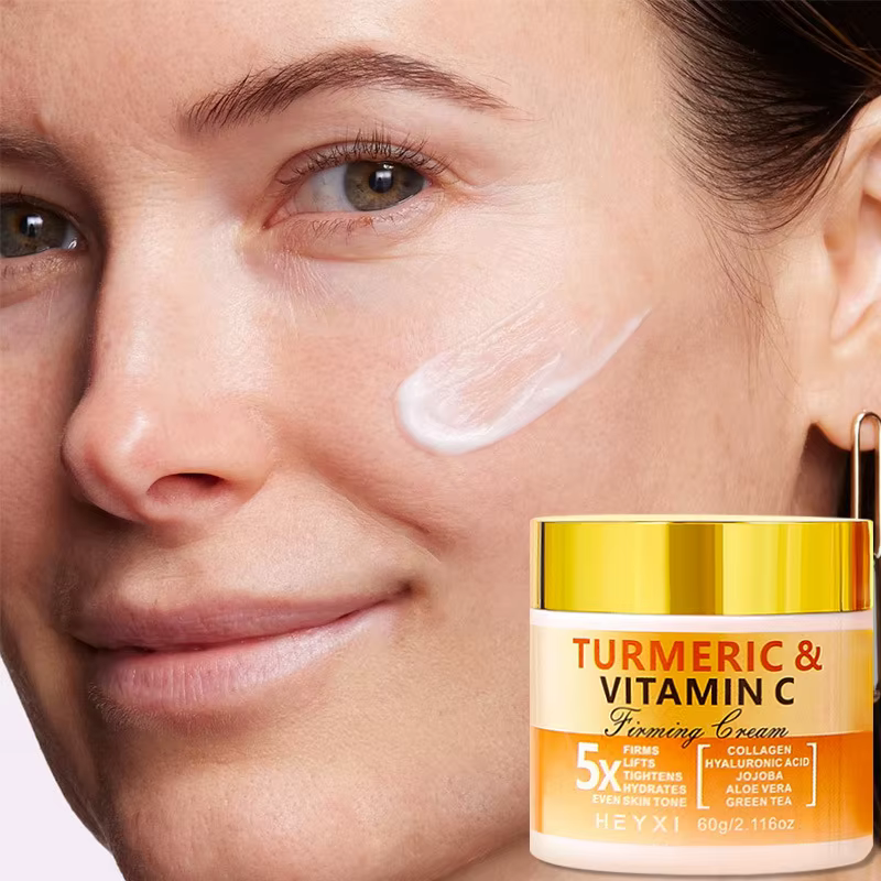 Crème raffermissante pour le visage au curcuma et à la vitamine C, hydratante et nourrissante, recon
