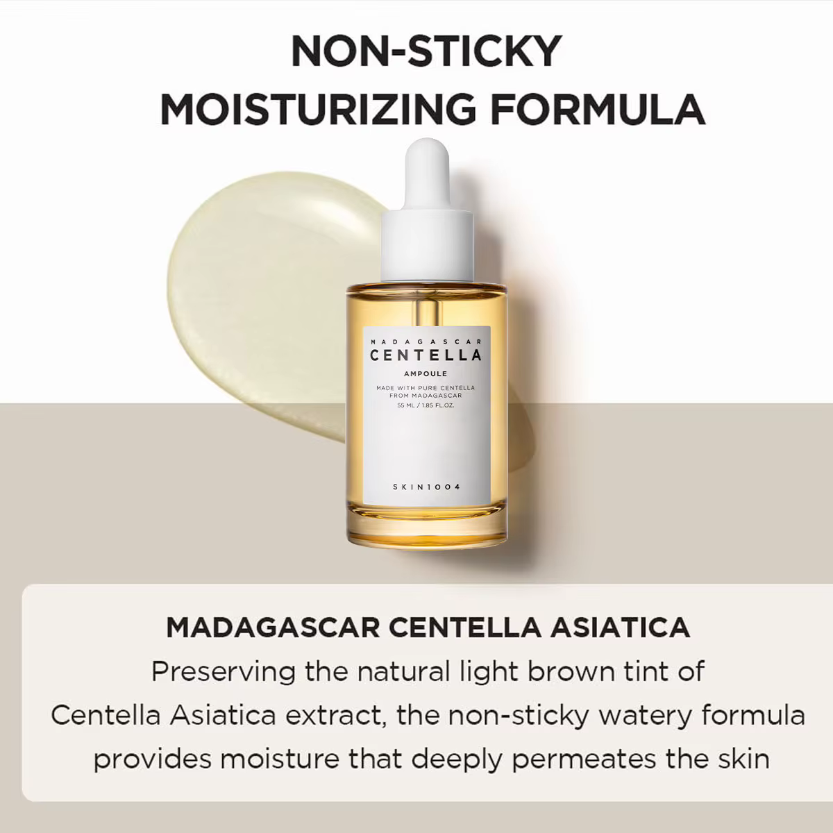 SKIN1004 Ampoule à la Centella de Madagascar 55ml, apaisante et rafraîchissante Lissage des tons r