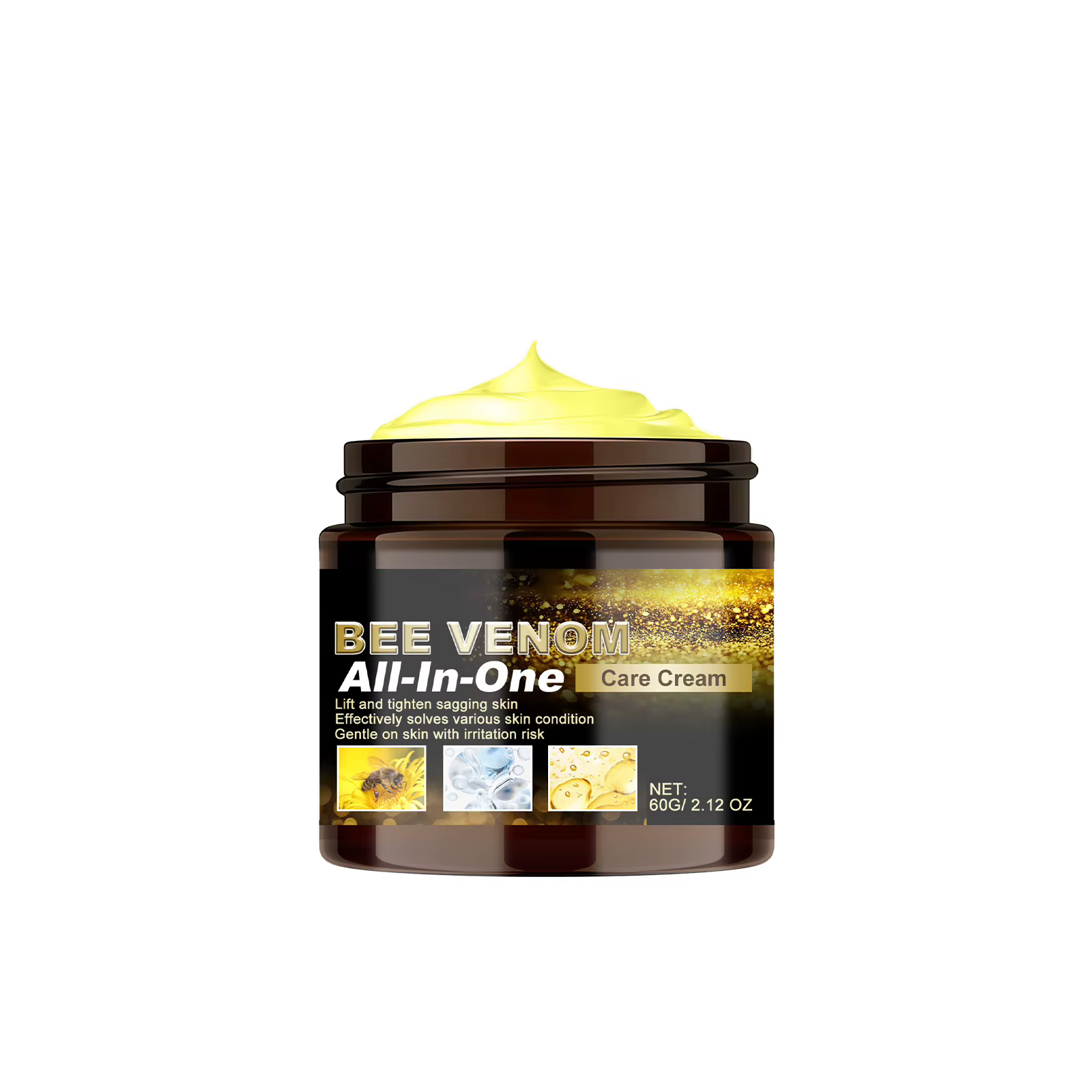 Crème de soin au venin d'abeille multi-effets tout-en-un, crème liftante et raffermissante, améliore