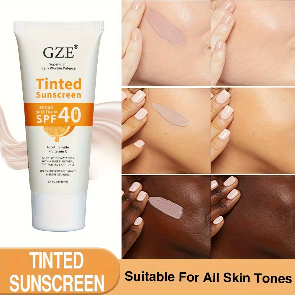 Crème solaire teintée à la vitamine C avec éventuelles F 40, napscreen hydratant avec oxyde de zinc 