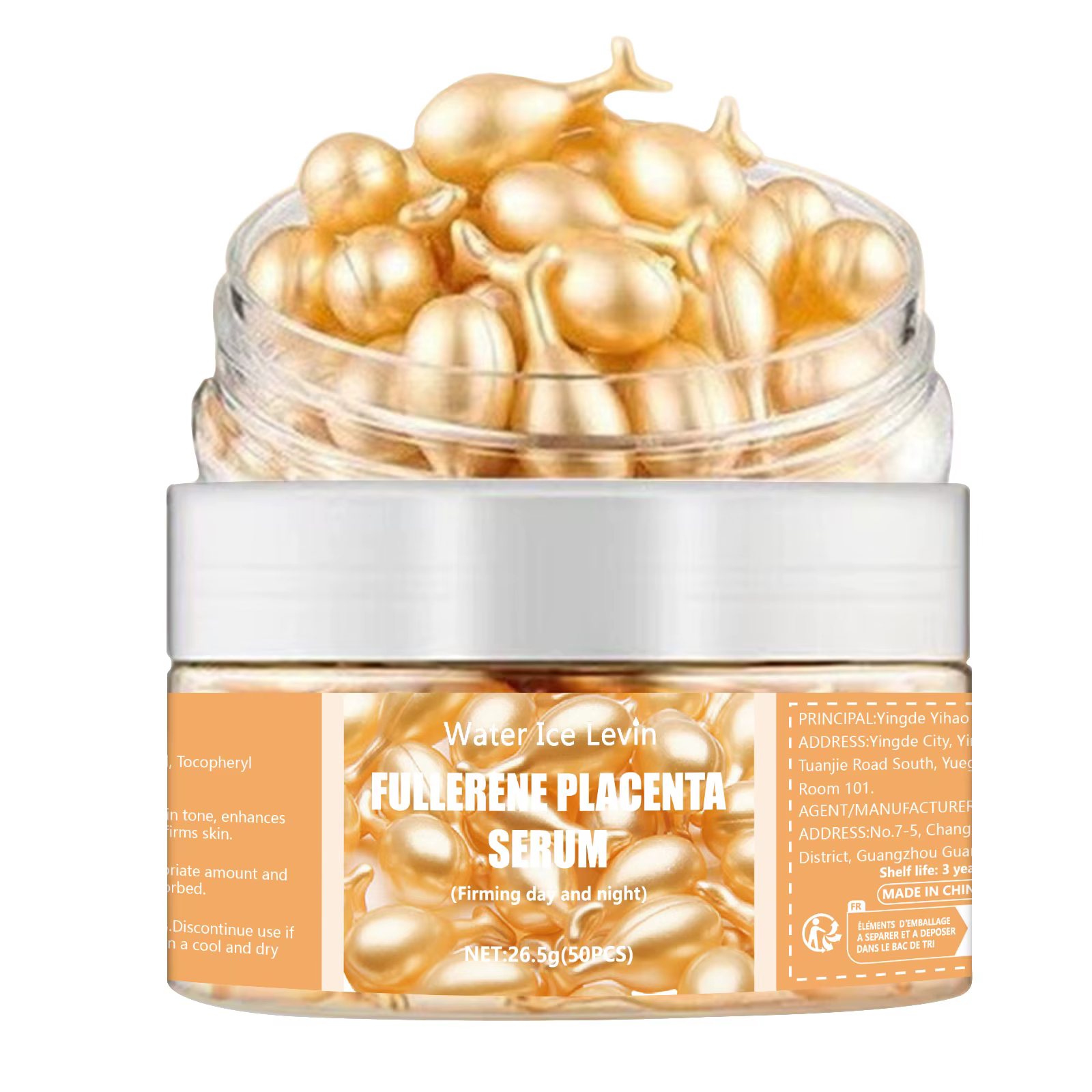 Sérum raffermissant au fullerène et au placenta, élastine, acide hyaluronique, vitamine E. Anti-ride