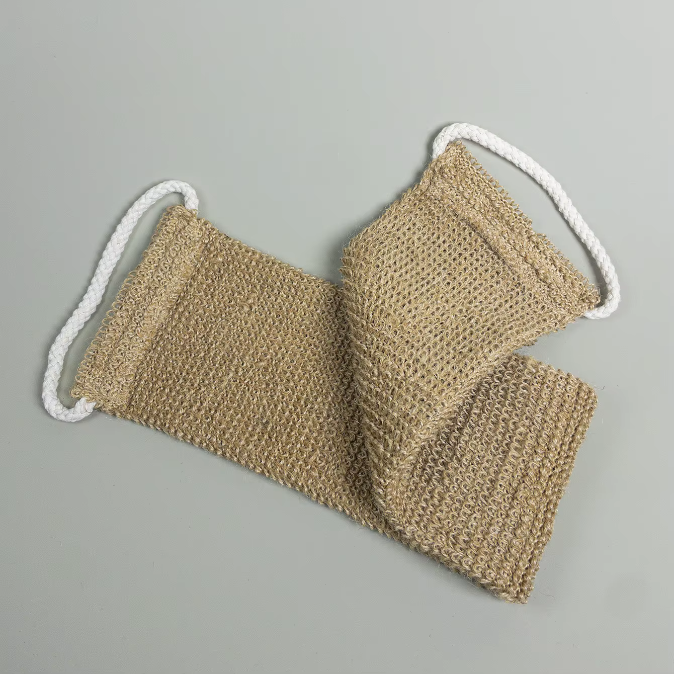 Épurateur de dos exfoliant en Jute naturel, 1 pièce, poignées en coton Extra ferme, sangle de bain e