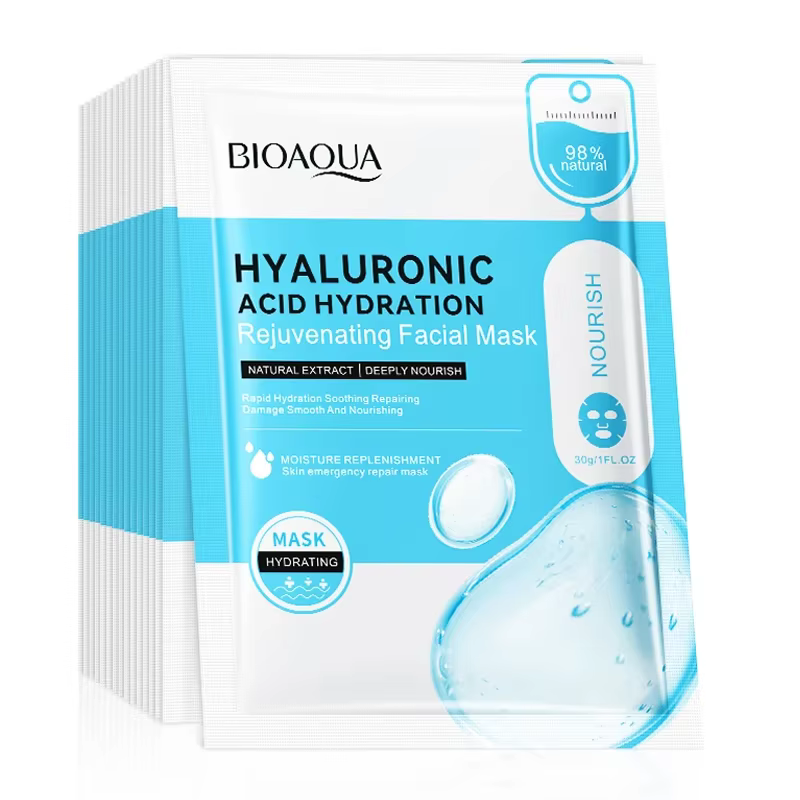 10 pièces BIOAQUA acide hyaluronique masque Facial soin hydratant Anti-acné Anti-rides masques facia