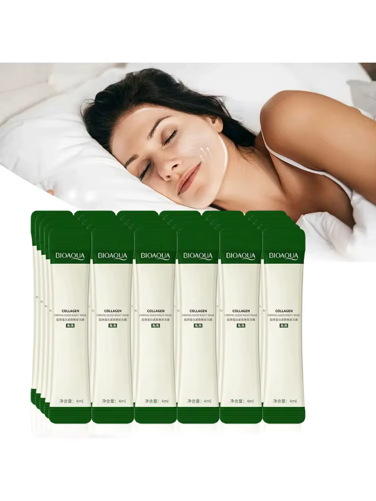 30 pièces BIOAQUA collagène dormir masques pour le visage soin de la peau hydratant éclaircissant ra