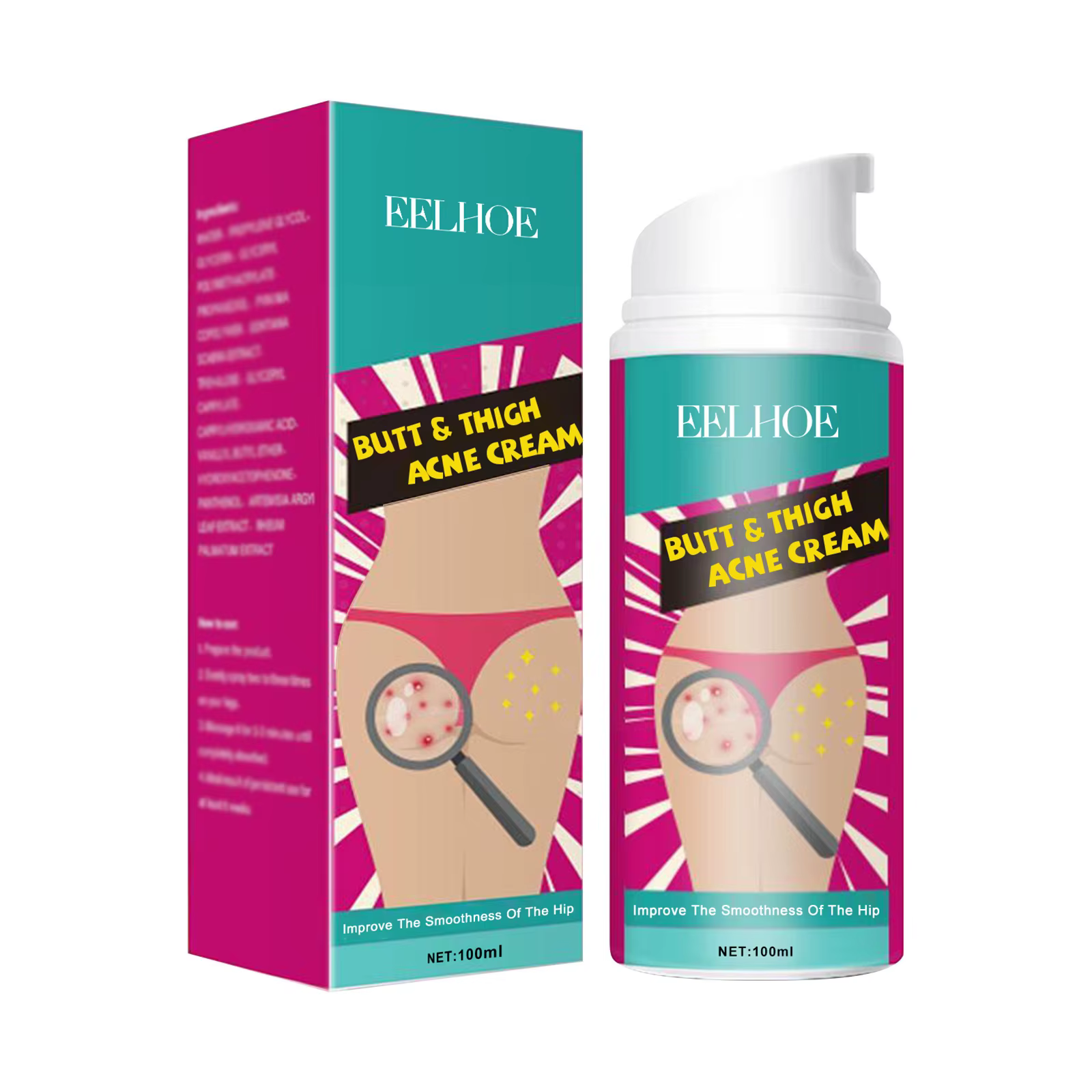 EELHOE 100ml crème de traitement des taches d'acné des fesses supprimer les boutons hydratant peau é