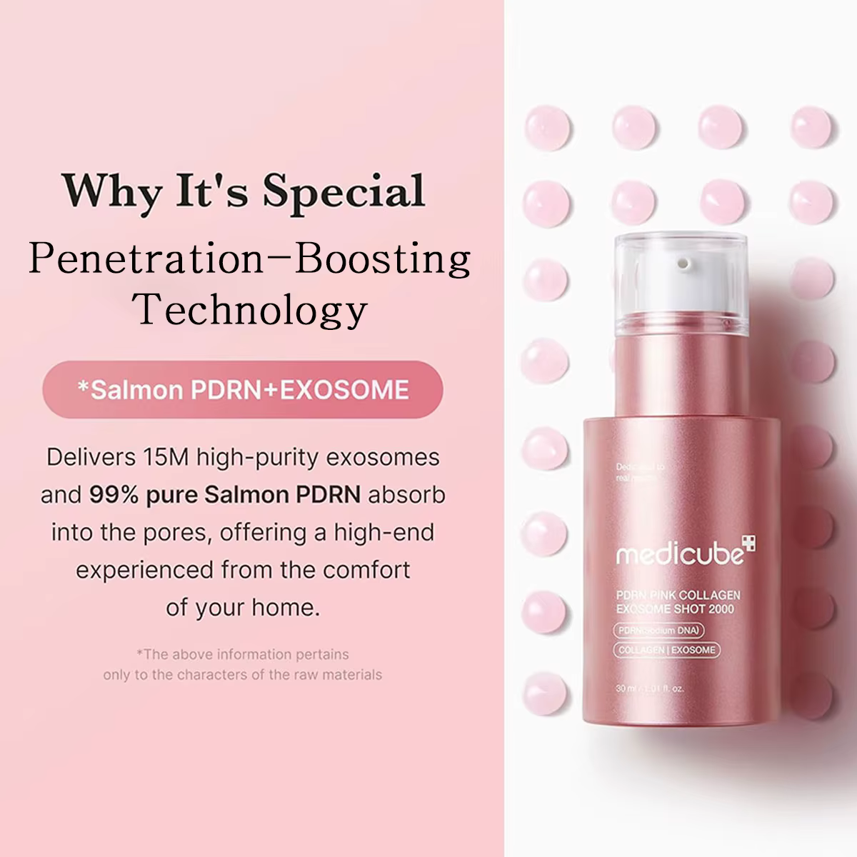 Medicube PDRN Pink Collagen Exosome Shot, Lissant et à absorption rapide, Aide à maintenir l'équilib