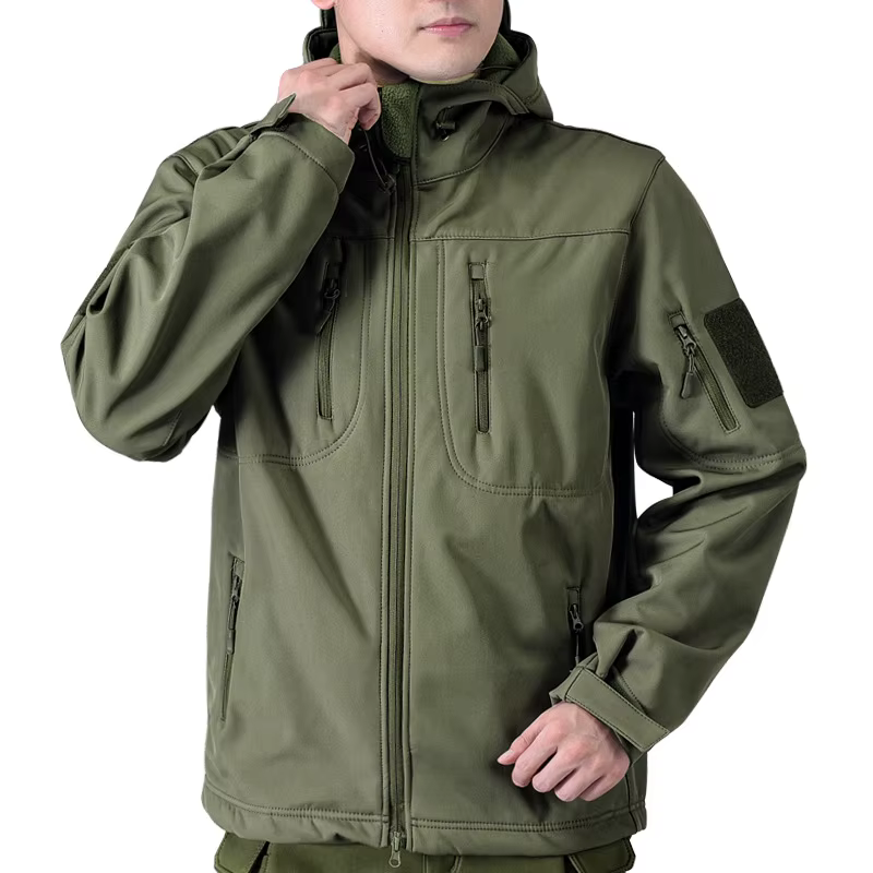 Veste à capuche coupe-vent en peau de requin pour homme, nouvelle veste tactique militaire kaki, ves