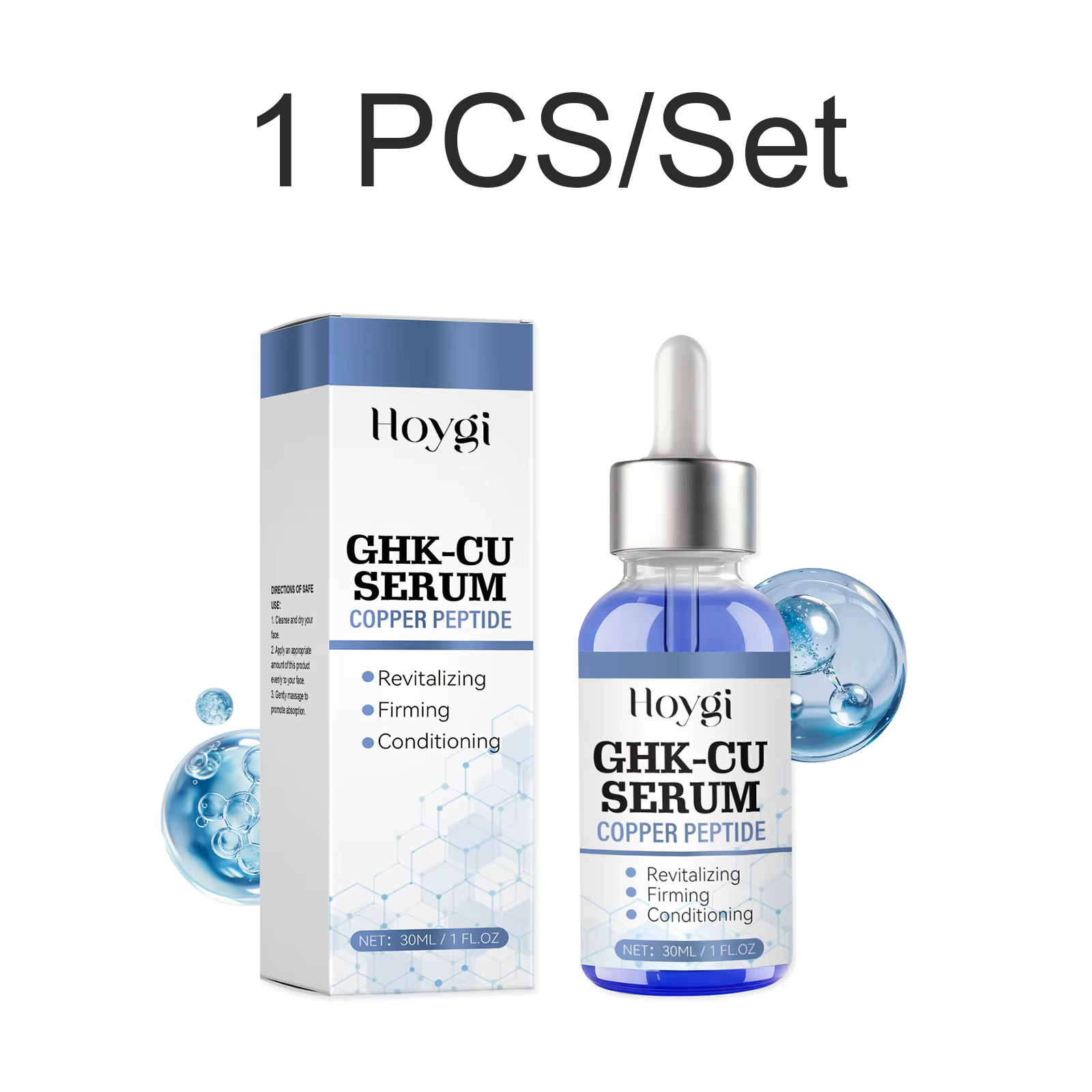 Sérum Visage au Cuivre et Peptides – Raffermissant, Liftant, Peau Lisse, Minimisation des Pores, Aci
