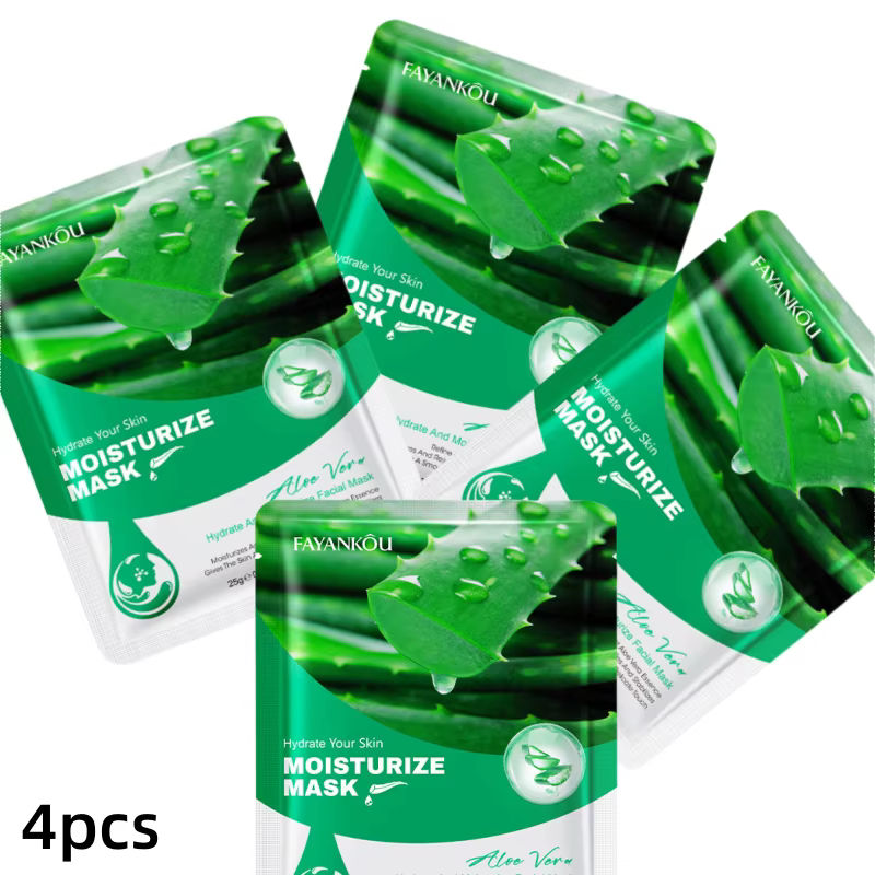 Masque hydratant à l'aloe vera en multi-pack, contient de l'essence d'aloe vera, nourrissant et hydr