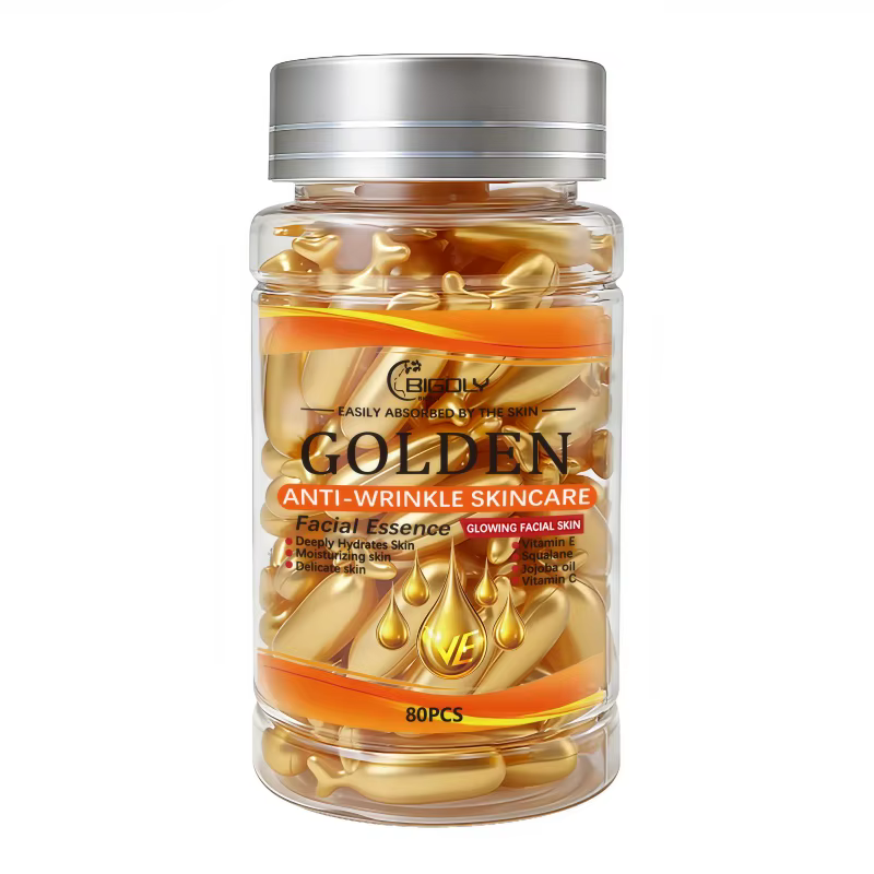 80 capsules de sérum anti-rides pour le visage, riches en vitamines C, E et squalane, hydratent et n