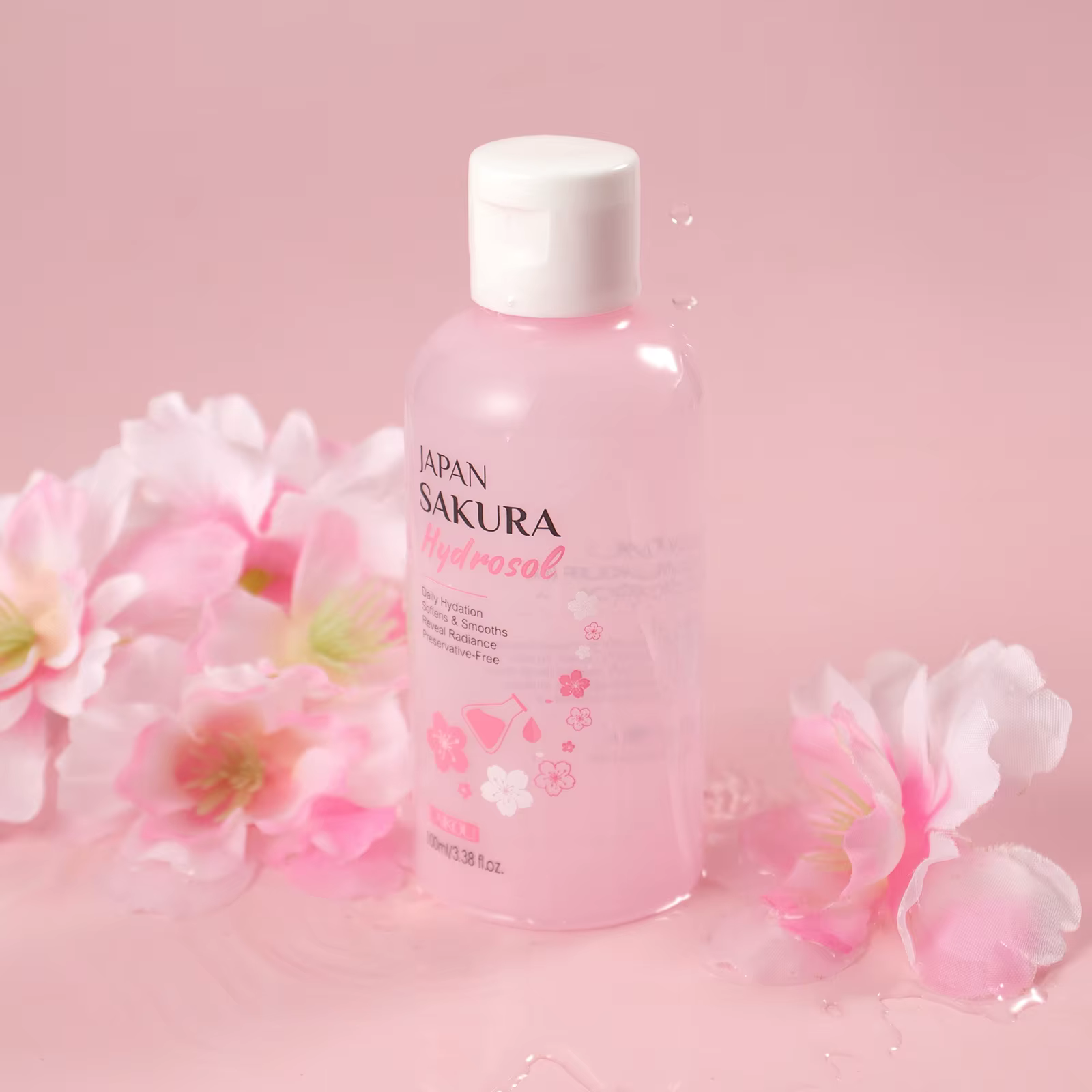 Tonique facial hydratant et éclaircissant à l'eau de Sakura japonaise 100ml, brume apaisante pour pe