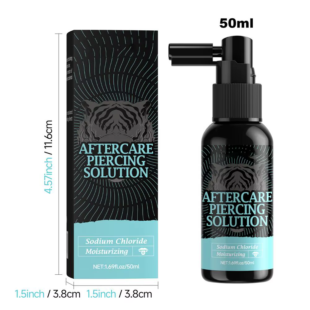 Solution de soin après piercing 50ml – Brume douce et sûre pour le soin après piercing – Pour adulte