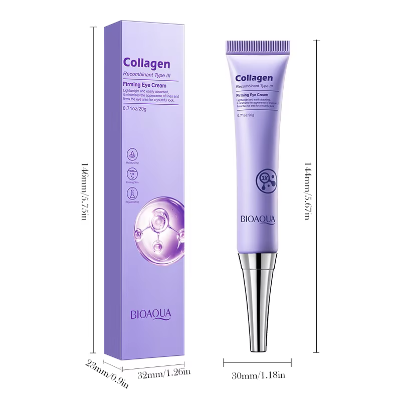 Crème pour les yeux raffermissante infusée au collagène, réduit les ridules, pour un visage plus jeu