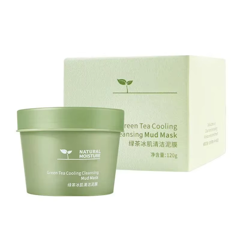 Masque de boue glacée au thé vert, nettoyant, hydratant, contrôle de l'huile, élimination des points