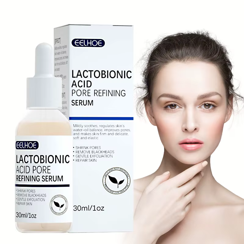 Sérum pour le visage à l'acide lactobionique, rétrécit les pores, hydratant à l'acide hyaluronique, 
