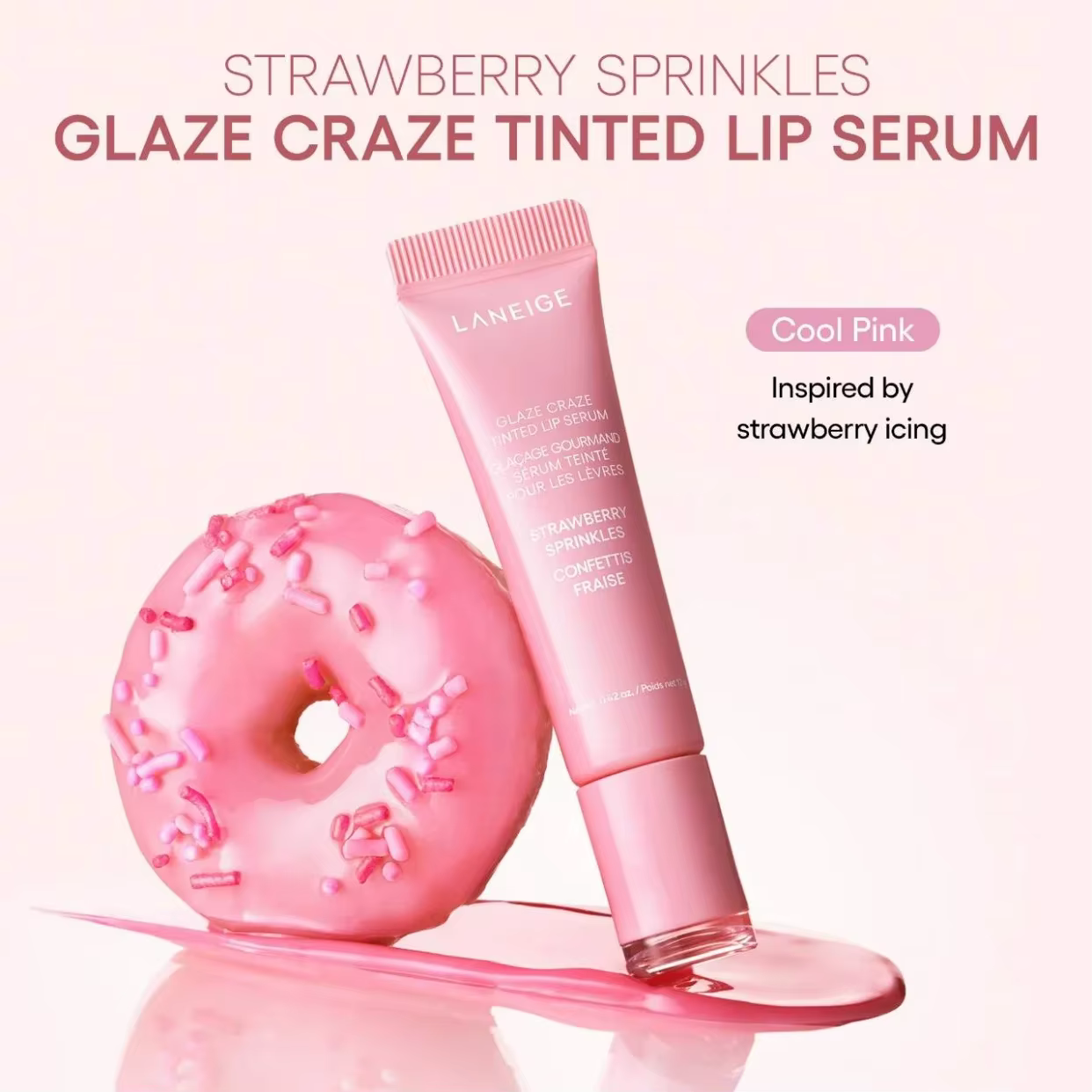 Baume à lèvres hydratant et nourrissant Laneige Lip Gloss Donut : Répare, atténue les ridules et la 