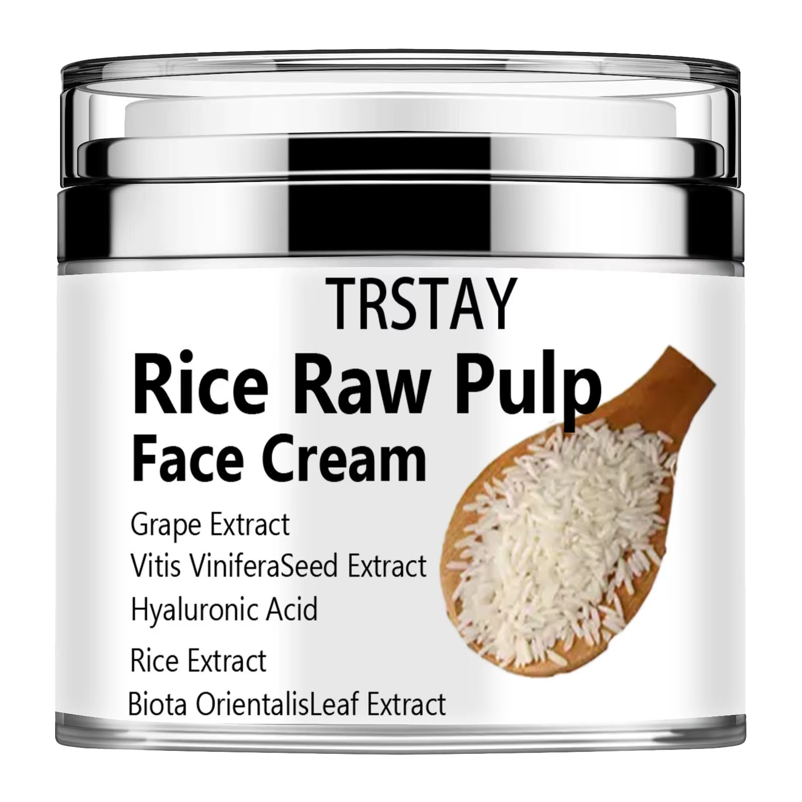 Crème de riz pour le visage, crème pour le visage en pulpe brute de riz, crème de riz hydratante pou
