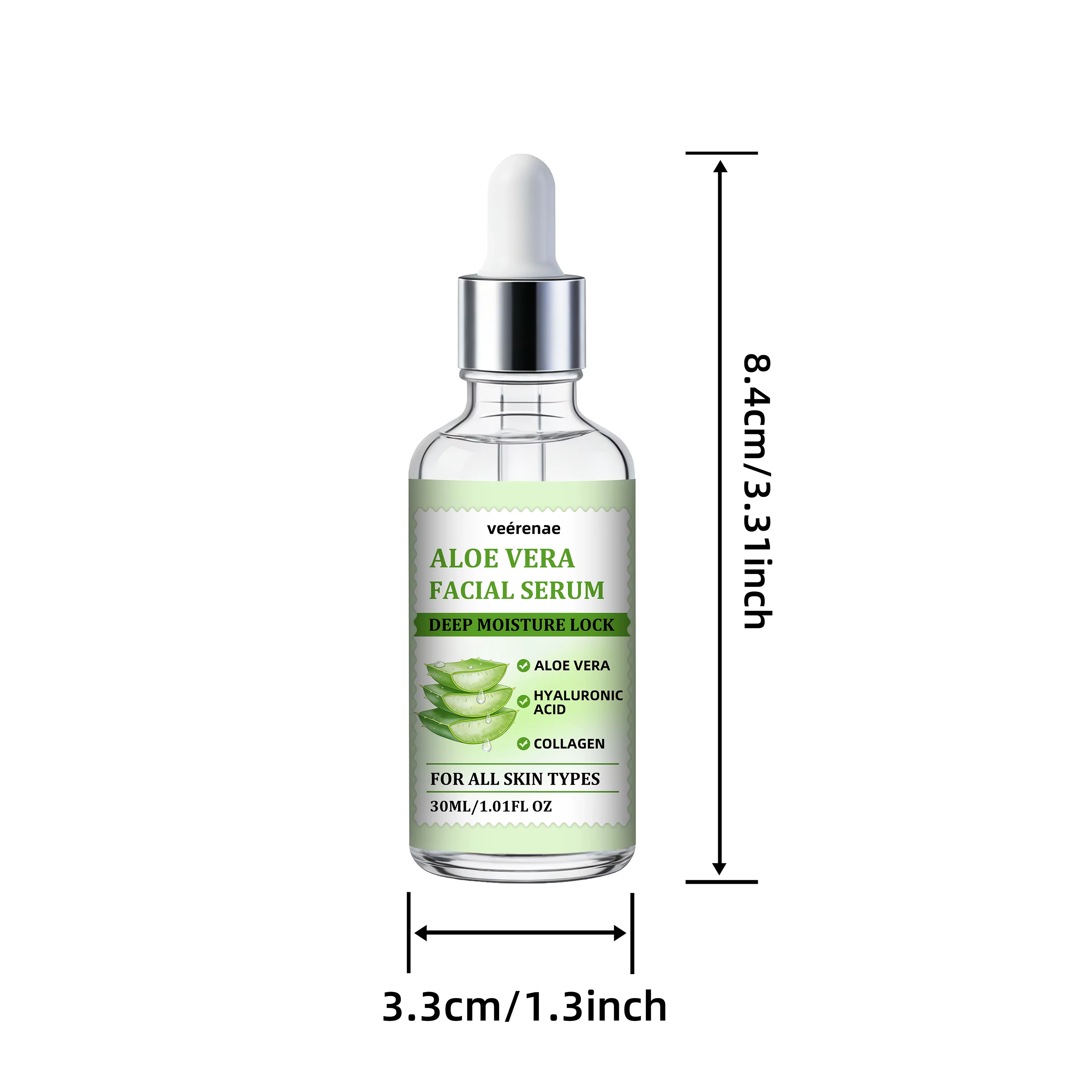 veérenae ALOE VERA FACIAL SERUM - Hydratant et apaisant, sans huile, à absorption rapide et non gras