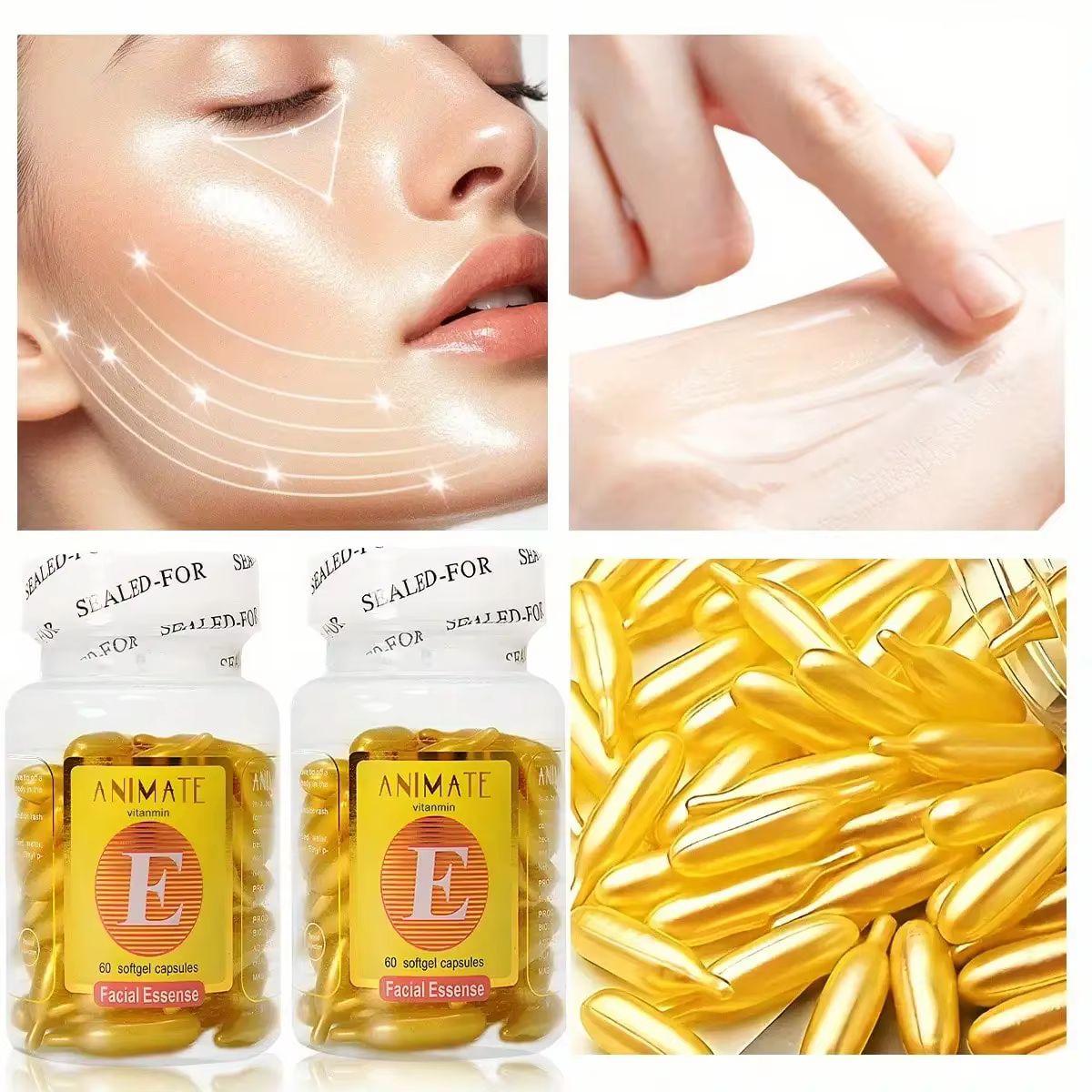 Capsules d'essence hydratante de vitamine E, resserre la peau, hydrate et hydrate, achetez-en un, ob