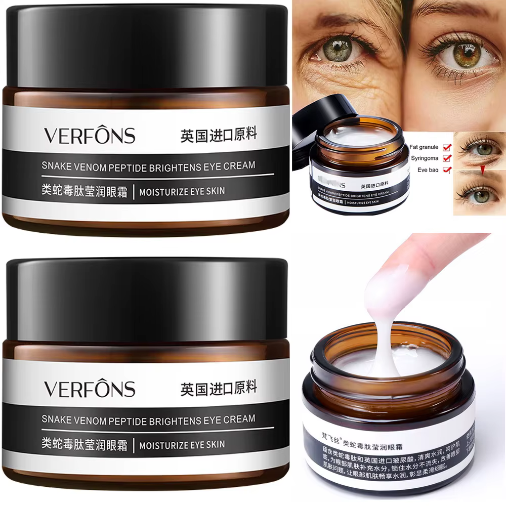 2 pièces Verfons 30G crème pour les yeux au Peptide de venin de serpent lisse les ridules et la crèm