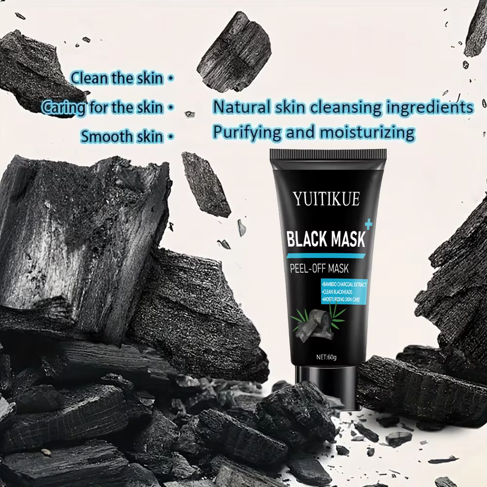 Masque Peel Off noir 60g - Extrait de charbon de bambou, nettoie les points noirs et hydrate, pour u