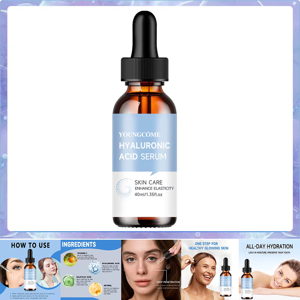 Sérum à l'acide hyaluronique pour la peau, 100% pur, Anti-vieillissement, hydratation Intense, Anti-