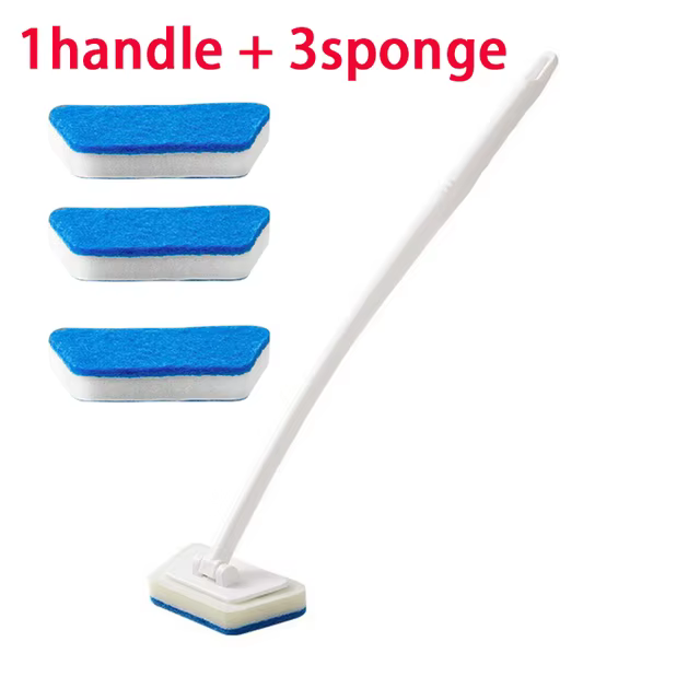 Brosse de nettoyage d'éponge de salle de bain, outil multifonctionnel, brosses de baignoire amovible