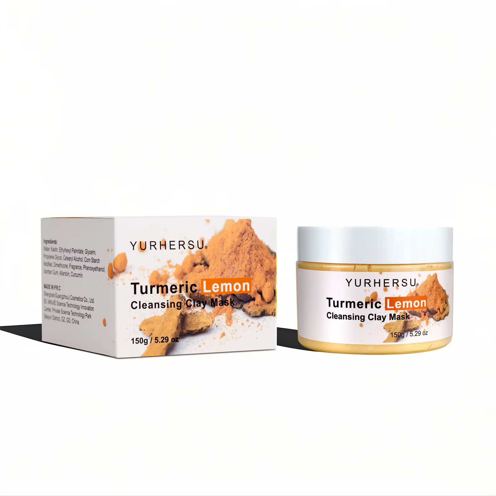 Masque en argile pour nettoyer en profondeur et minimiser les pores au curcuma et au citron ; Masque
