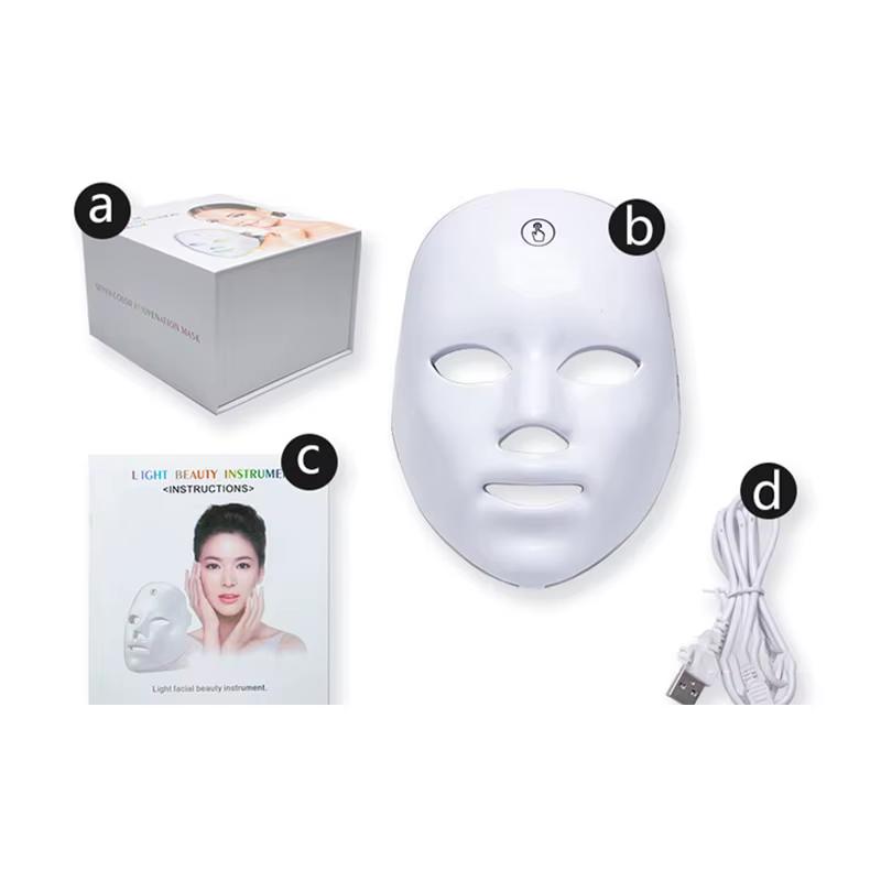 Masque facial aste à LED, 7 documents, thérapie photonique PDT, raffermissement et blanchiment de la