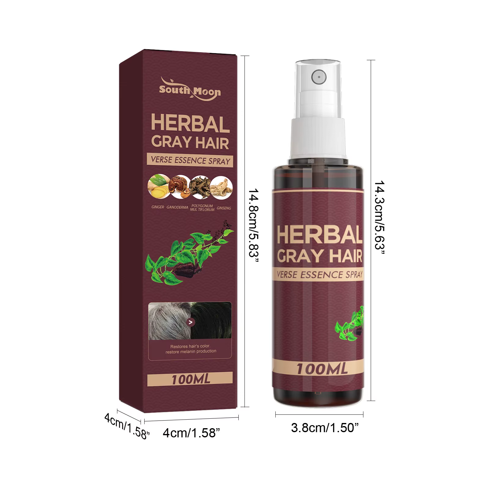 Polygonum Multiflorum cuir chevelu sérum Essence Spray gris/blanc dos au cuir chevelu noir racine de