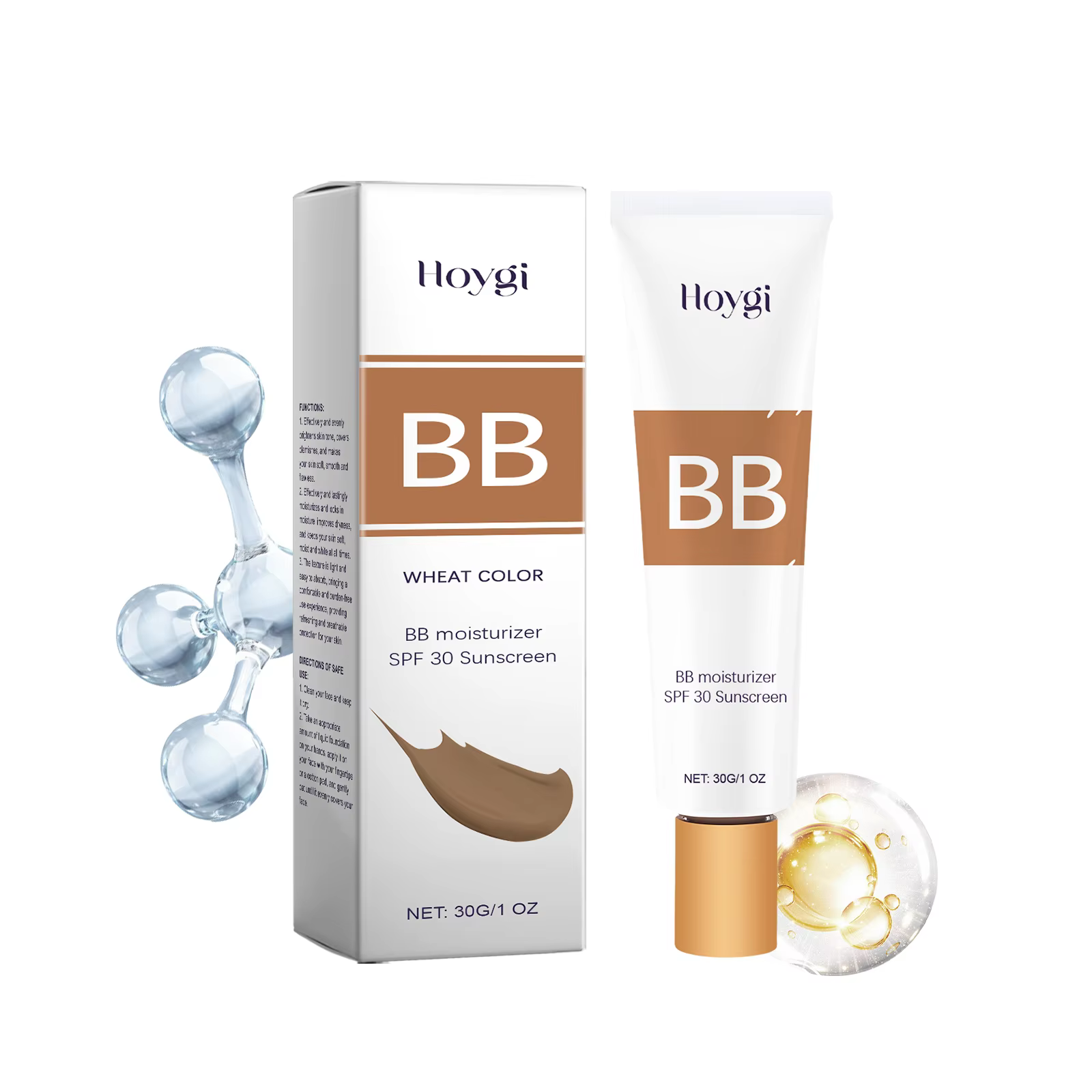 Crème solaire Bb Cream Serie Spf30, hydrate longtemps, couverture complète, teinte transparente, san