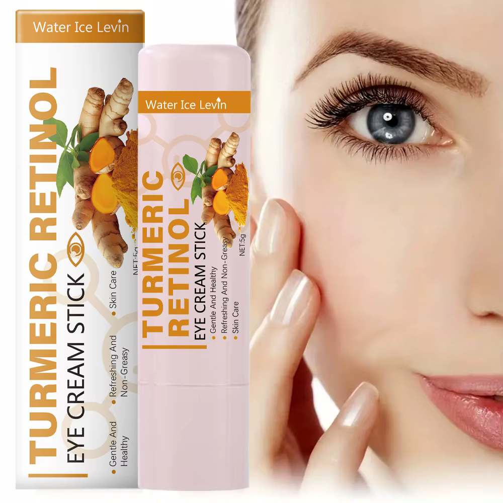 Le bâton de crème pour les yeux au curcuma nourrit la peau, améliore les ridules, soulage les poches