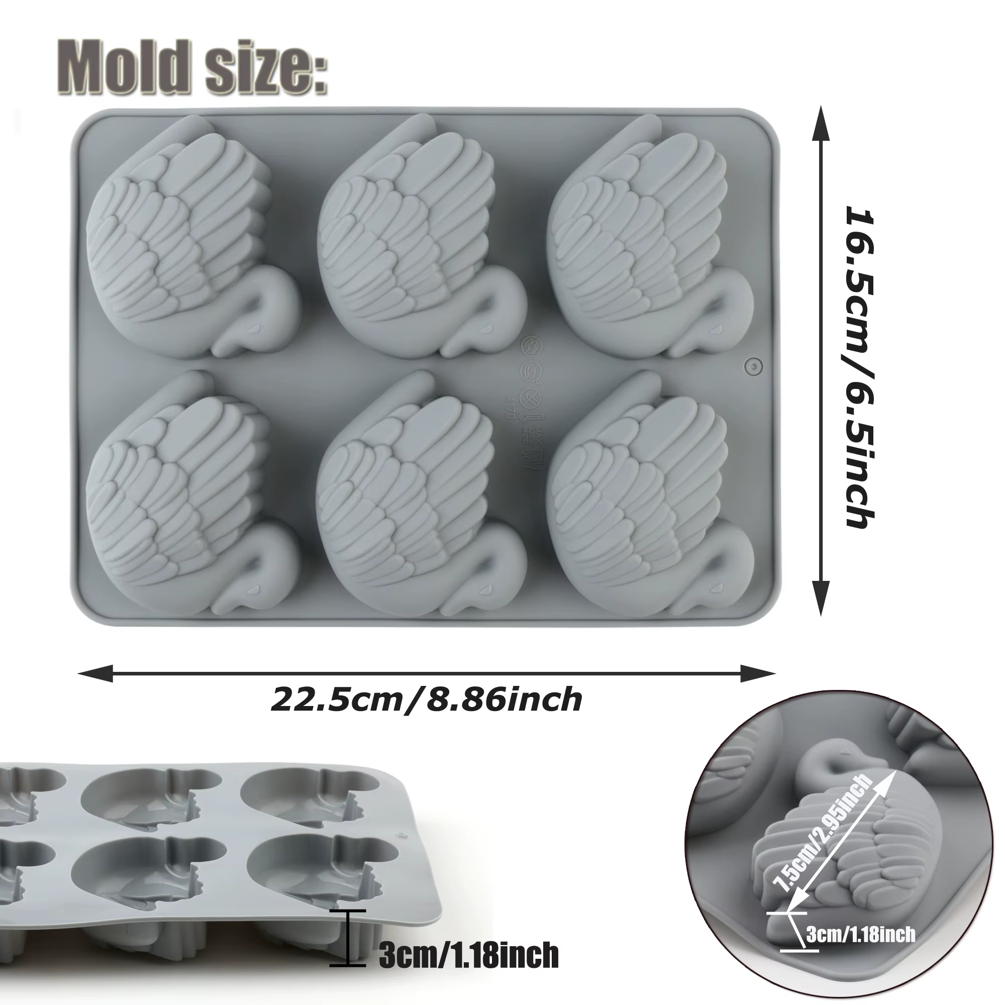 Moule en silicone en forme de cygne pour gâteau de mariage, épais, antiadhésif, pour bonbons, mousse