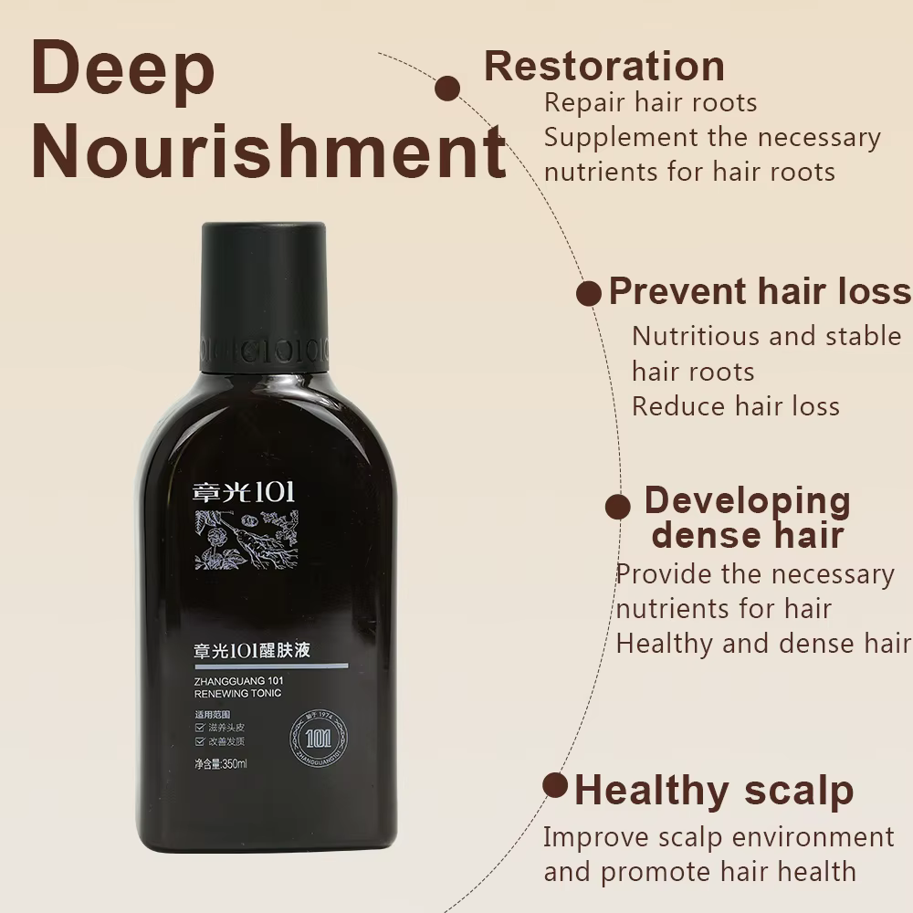 Zhang Guang 101 Tonique Régénérant à Base de Plantes Chinoises 350ml Fortifiant la Repousse des Chev