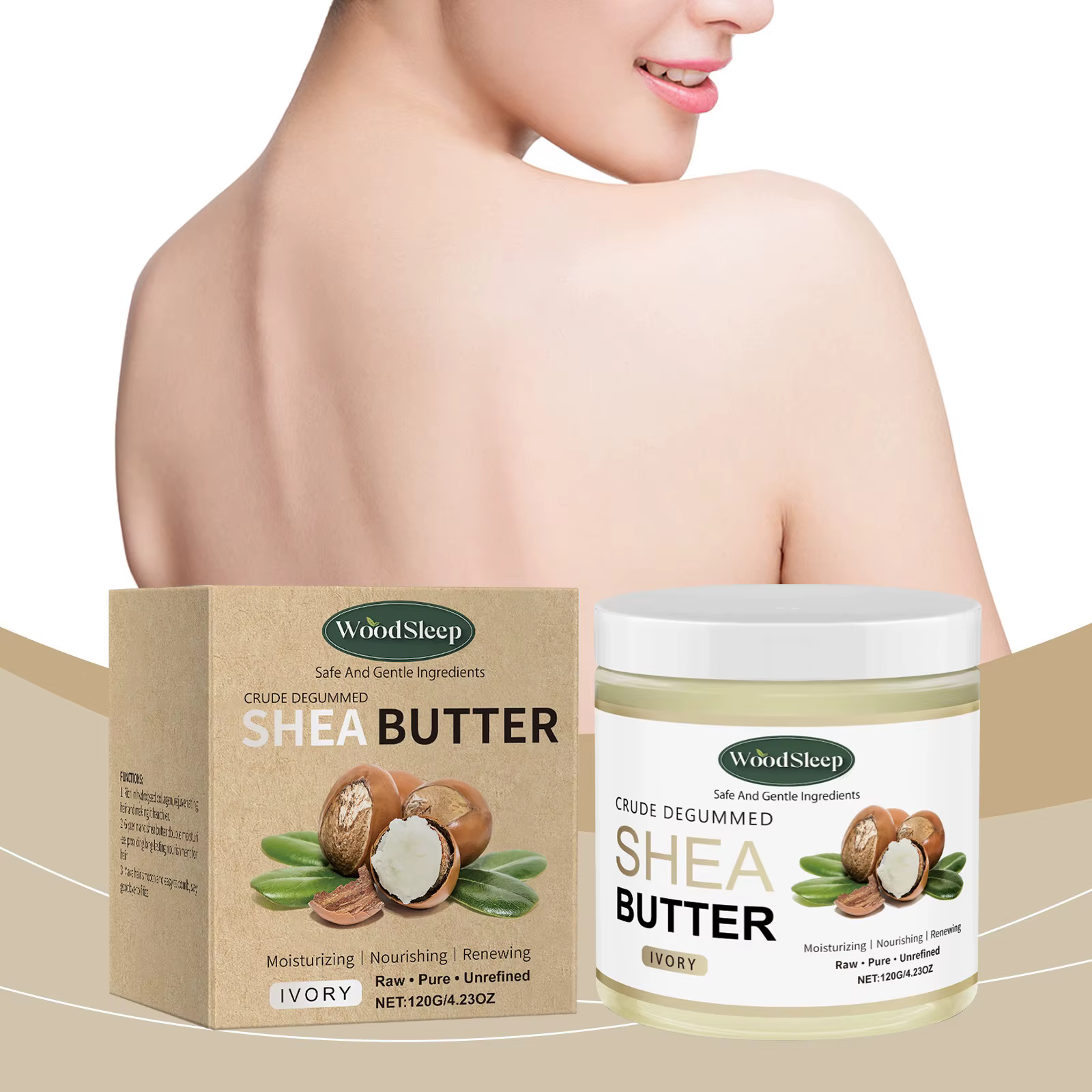 Crème hydratante au beurre de karité, adaptée au visage et au corps, hydratation longue durée et soi