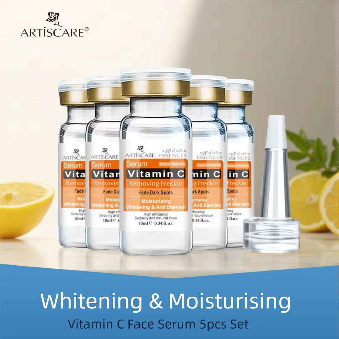 Sérum à la vitamine C, 5 pièces/lot, éclaircit la peau terne et soin hydratant pour le visage, Essen
