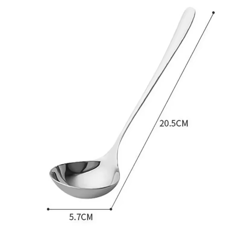 Cuillère à soupe épaisse à long manche en acier inoxydable, cuillères à marmite, passoire, ustensile