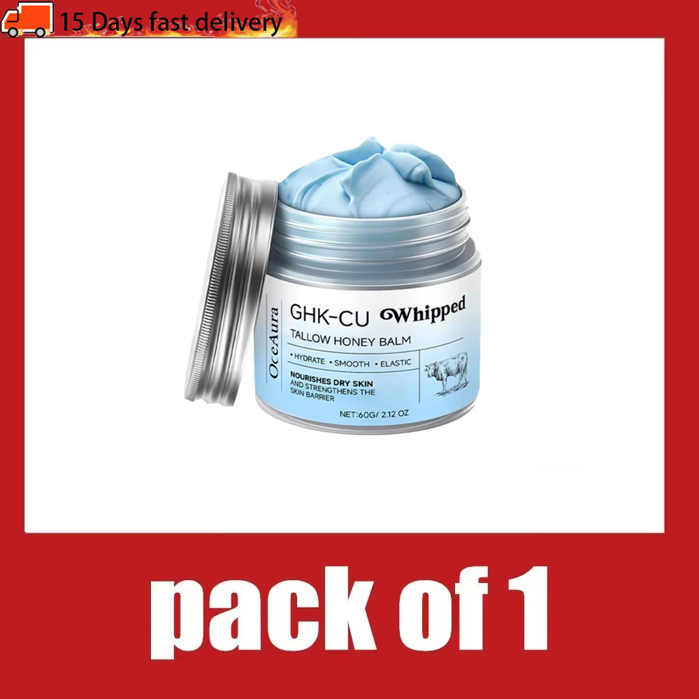 Baume bleu GHK-Cu au peptide de cuivre et au suif de bœuf avec miel de Manuka – Hydratant pour la pe