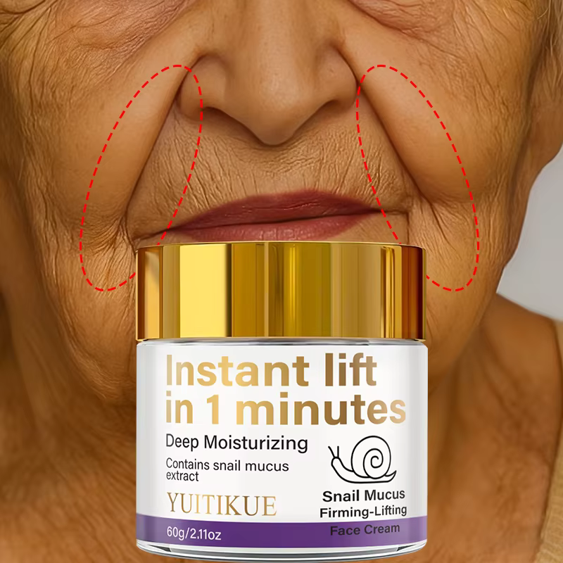 YUITIKUE Crème Visage Lifting Instantané 60g - 1 Min Mucin d'escargot raffermissant, hydrate, resser