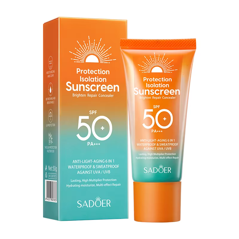 Crème solaire SPF50+ pour le visage et le corps, hydratante, rafraîchissante, non collante, résistan
