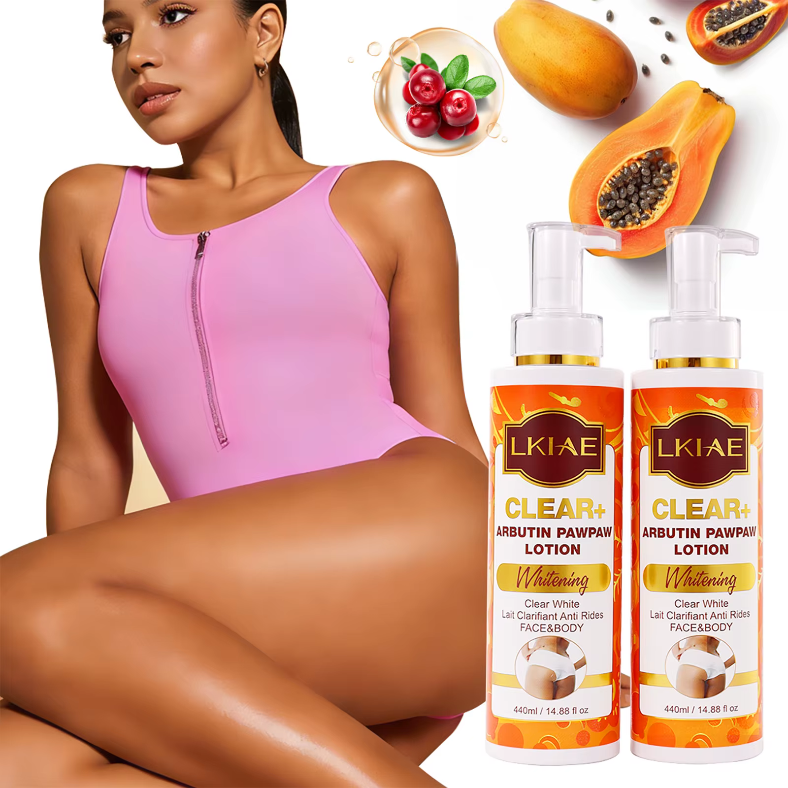 Lotion éclaircissante à l'arbutine LKIAE pour le visage et le corps, réduit les taches, nourrissante