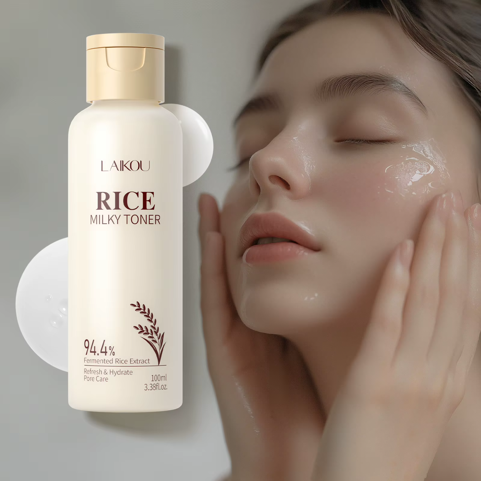 LAIKOU Tonique Lacté au Riz Hydratant Traitement des Pores Extrait de Riz Fermenté Éclaircissant Ess