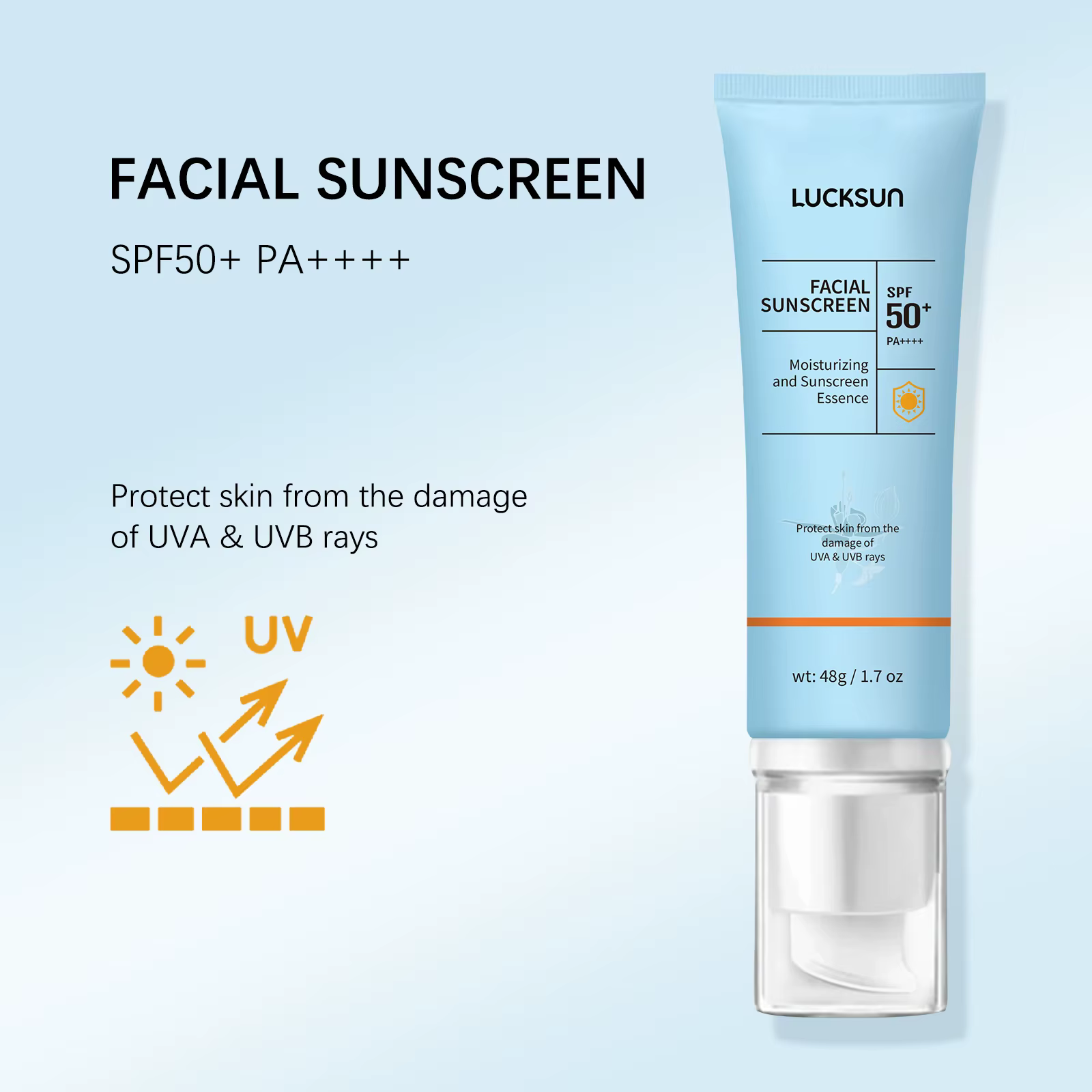LUCKSUN – Protection solaire pour le visage, Anti-UVA/UVB, SPF50 + PA +++, 48g, sous le maquillage q