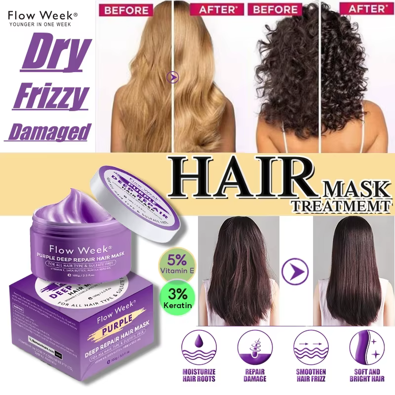 KerBrian-Masque réparateur en profondeur pour cheveux secs et abîmés, rend les cheveux doux et lisse