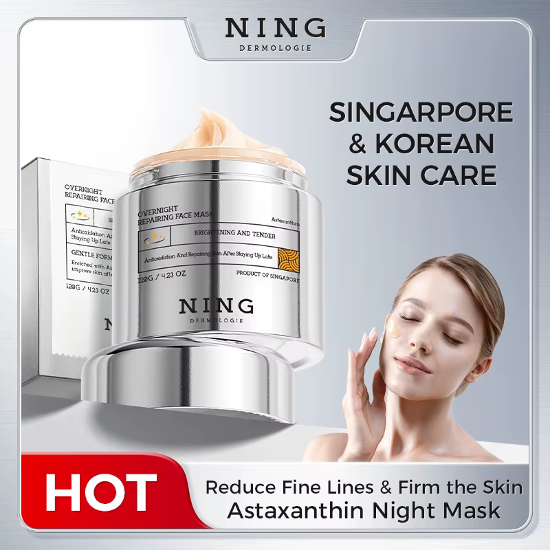 Masque de nuit pour le visage à l'astaxanthine, anti-âge, éclaircissant, raffermissant, hydratant, a