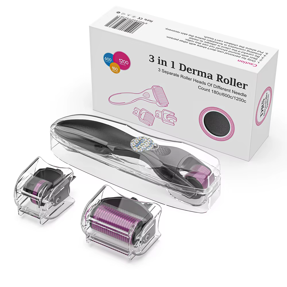 Rouleau Derma 3-en-1 à micro-aiguilles, raffermissant et absorption profonde | Rouleau dermique ma