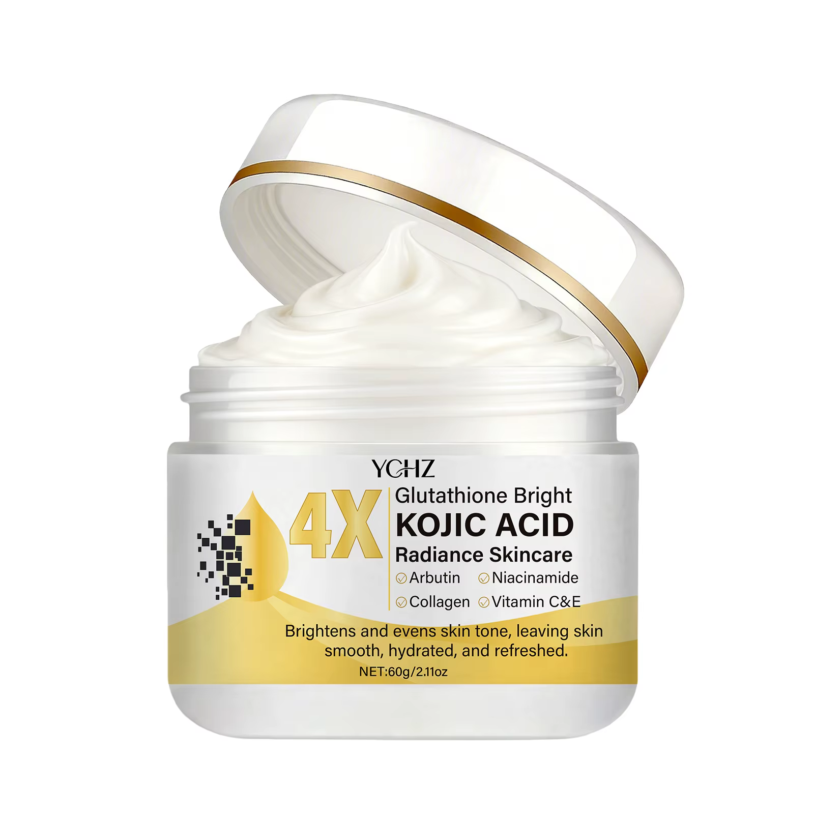 Crème à l'acide kojique, unifie le teint, élimine les taches brunes et la terneur - Non grasse, conv