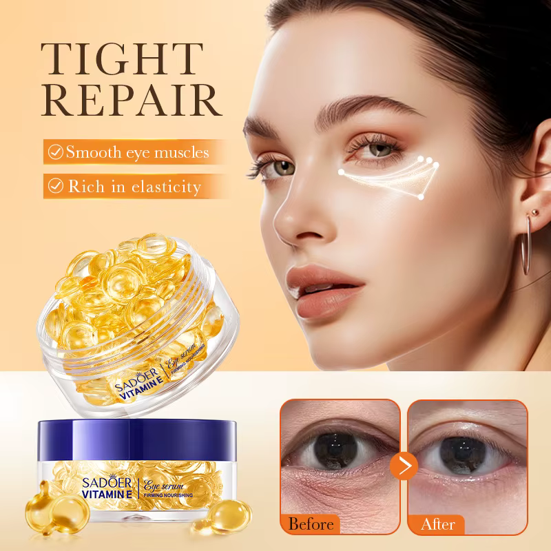 Crème pour les yeux en capsules raffermissantes à l'huile d'onagre et à la vitamine E Sadoer, sérum 